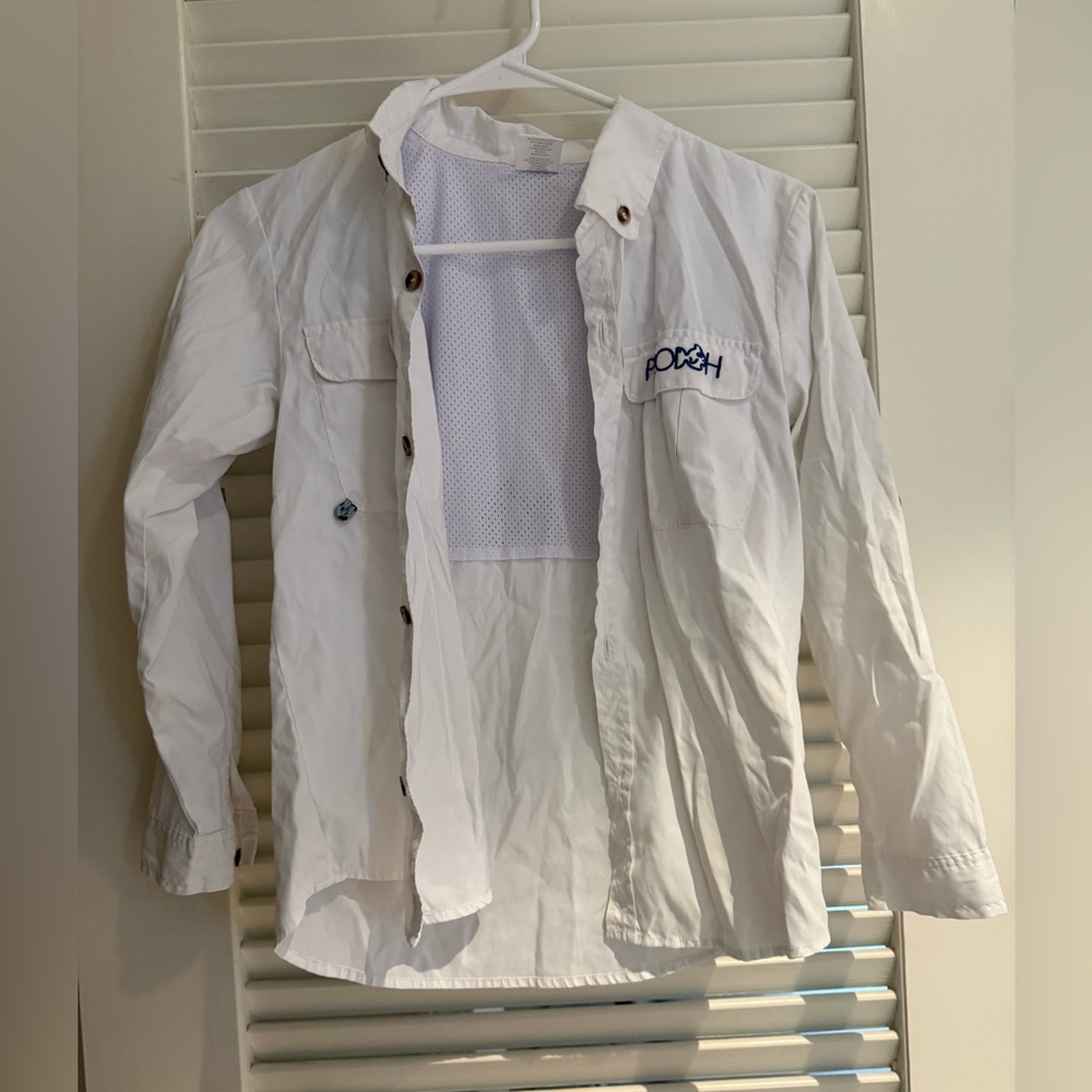 Prodoh white fishing shirt. No signs of wear size 10/12